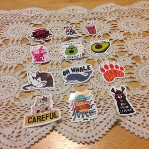 Stickers with attitude, bundle of 12 cellphone stickers